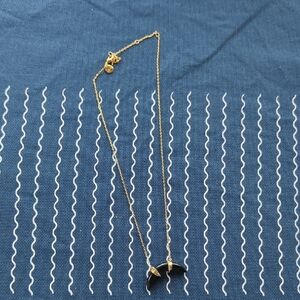 Gold and Black Whale Tail Necklace